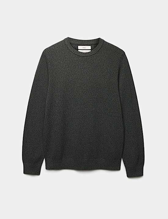 Jumper Kerah Bundar Katun Murni Bertekstur