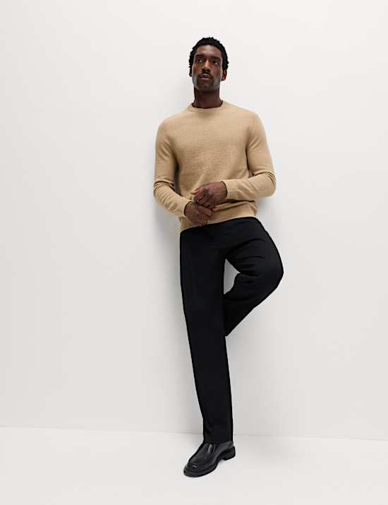 Pure Cotton Textured Crew Neck Jumper