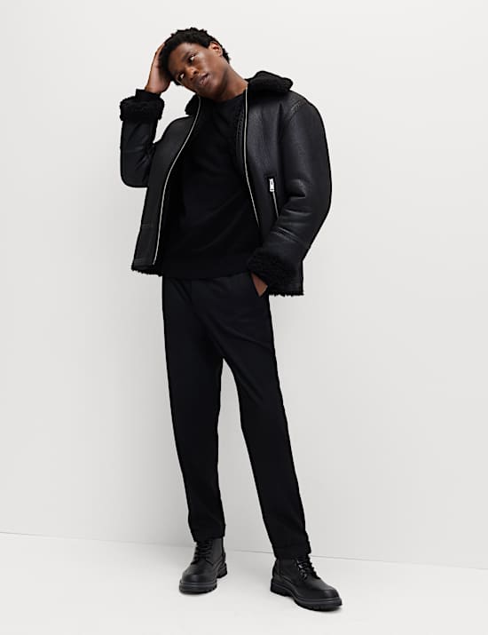 Pure Cotton Textured Crew Neck Jumper