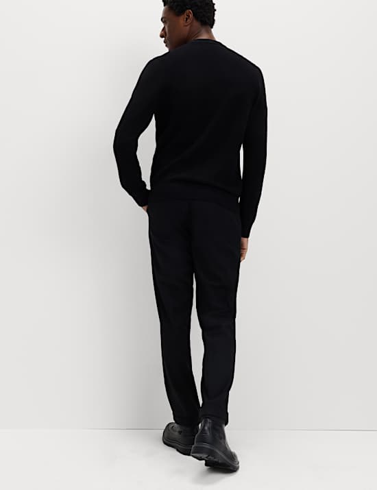 Pure Cotton Textured Crew Neck Jumper