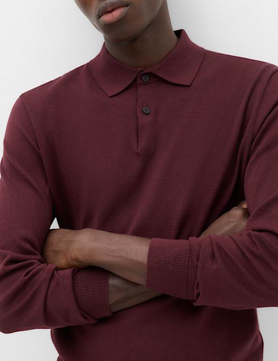Pure Cotton Regular Fit Knitted Polo Shirt