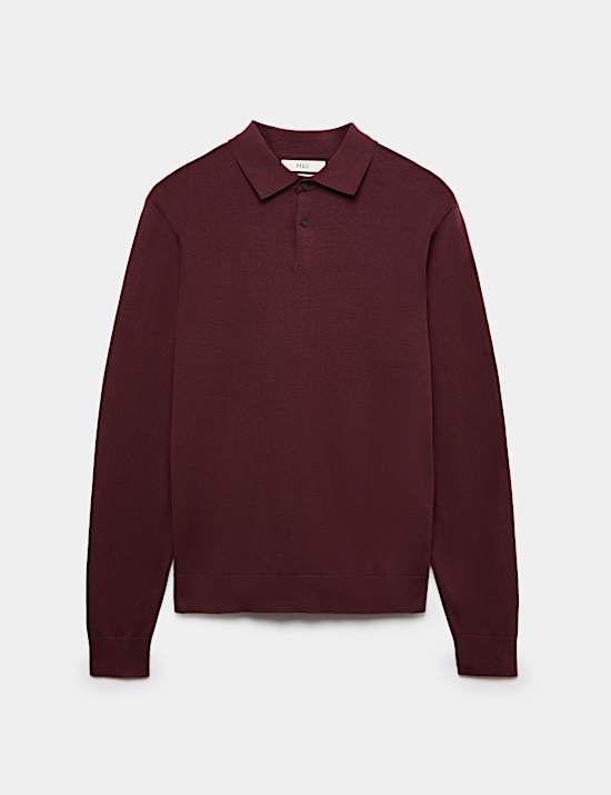 Pure Cotton Regular Fit Knitted Polo Shirt