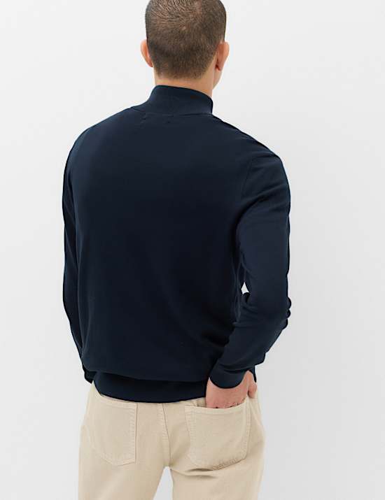 Pure Cotton Half Zip Jumper