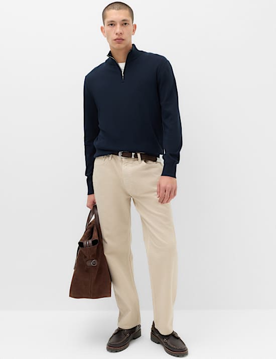 Pure Cotton Half Zip Jumper