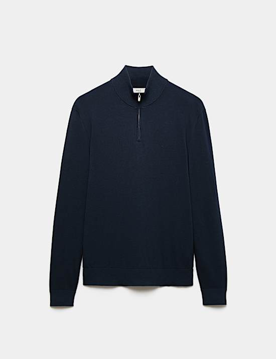 Pure Cotton Half Zip Jumper