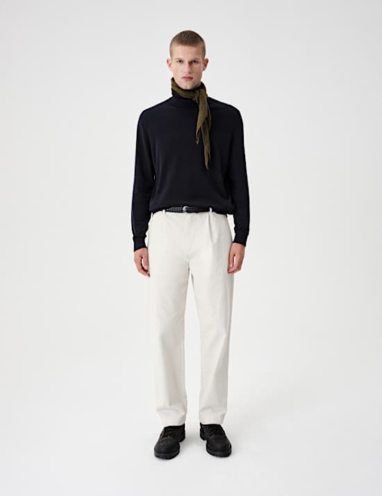 Pure Cotton Roll Neck Jumper