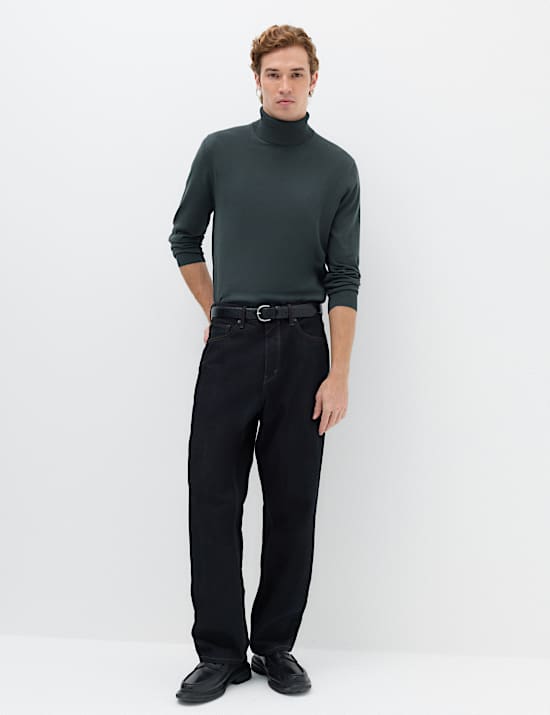 Pure Cotton Roll Neck Jumper