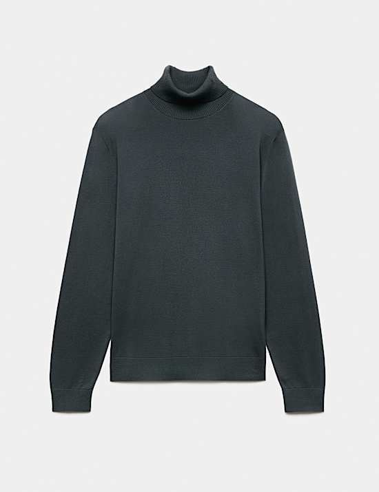 Pure Cotton Roll Neck Jumper