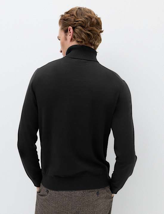 Pure Cotton Roll Neck Jumper