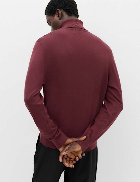 Pure Cotton Roll Neck Jumper