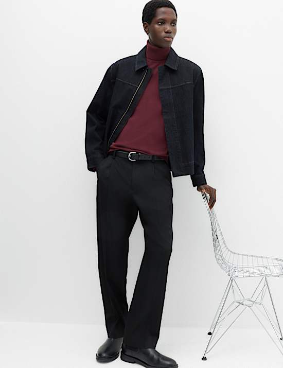 Pure Cotton Roll Neck Jumper