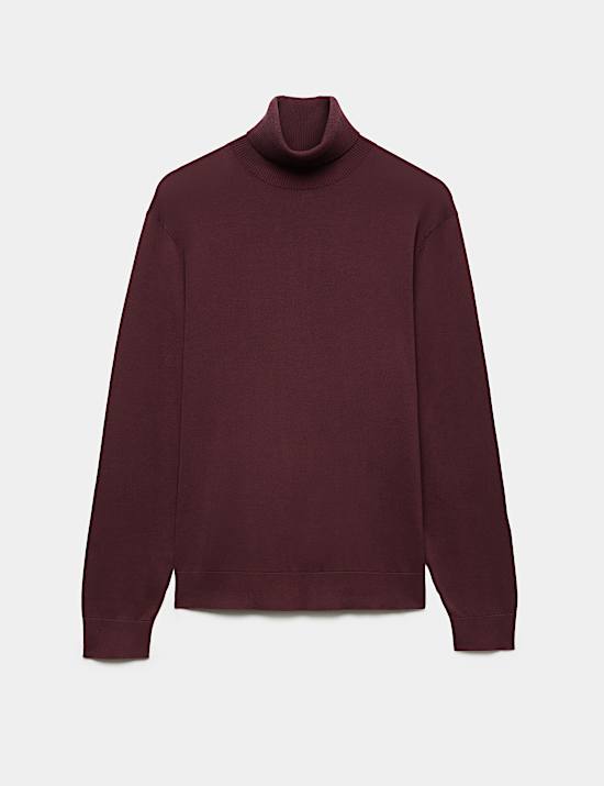 Pure Cotton Roll Neck Jumper
