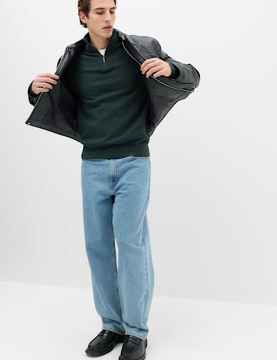 Pull 100 % coton textur&eacute; avec encolure &agrave; fermeture &agrave; glissi&egrave;re