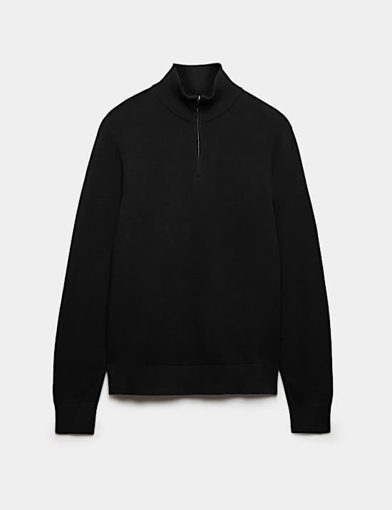 Pull 100 % coton textur&eacute; avec encolure &agrave; fermeture &agrave; glissi&egrave;re