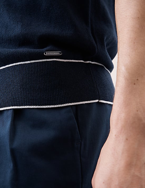 Silk Cotton Knitted Polo Shirt