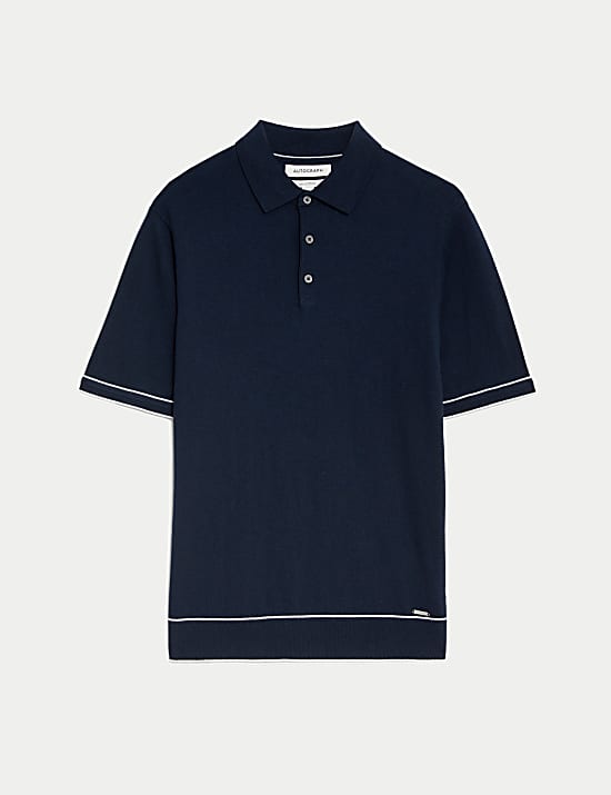Silk Cotton Knitted Polo Shirt