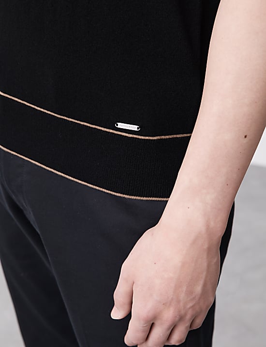 Silk Cotton Knitted Polo Shirt