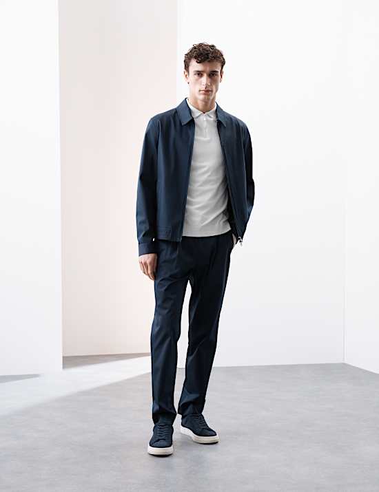 Performance Zip Up Knitted Polo Shirt