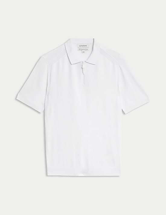 Performance Zip Up Knitted Polo Shirt