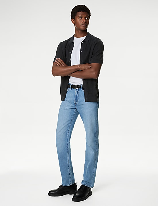 Cotton Rich Textured Knitted Polo Shirt