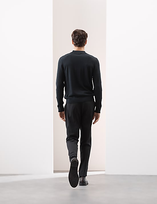 Polo de punto de modal de algodón texturizado