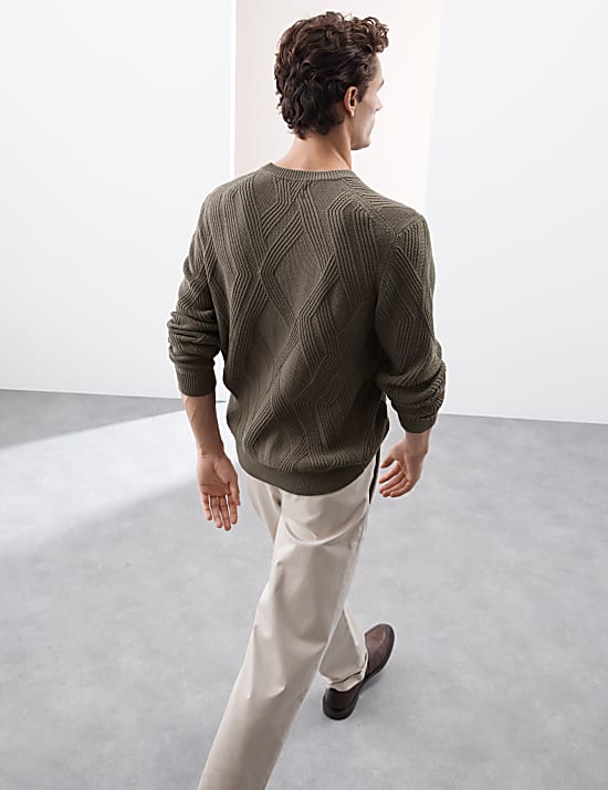 Jumper Rajut Bertekstur Campuran Kain Katun dan Modal