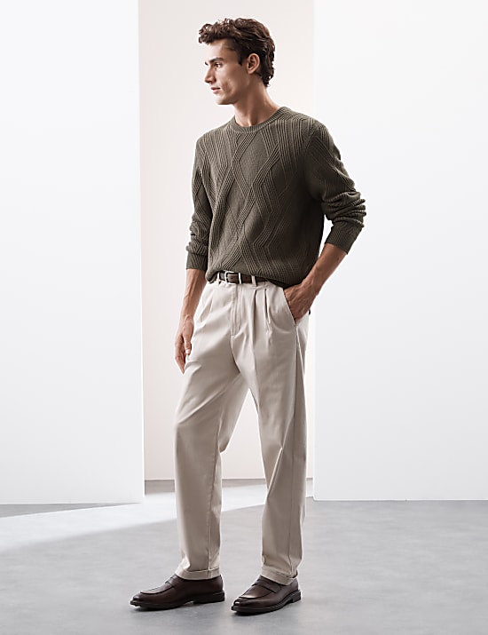 Jumper Rajut Bertekstur Campuran Kain Katun dan Modal