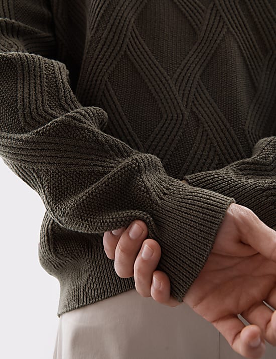 Jumper Rajut Bertekstur Campuran Kain Katun dan Modal