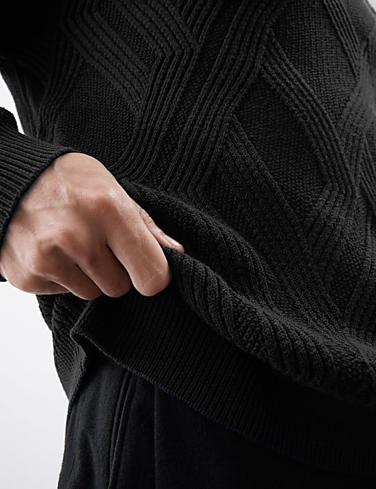 Cotton Modal Blend Textured Knitted Jumper