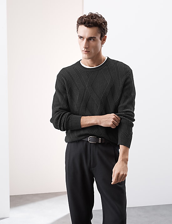 Cotton Modal Blend Textured Knitted Jumper