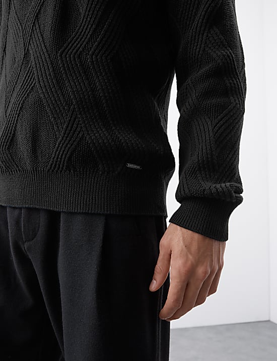 Cotton Modal Blend Textured Knitted Jumper