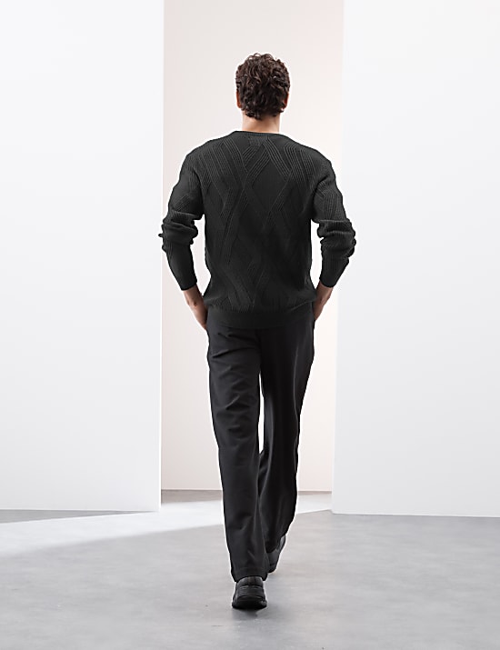 Cotton Modal Blend Textured Knitted Jumper