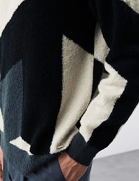 Merino Wool Rich Boucle Crew Neck Jumper