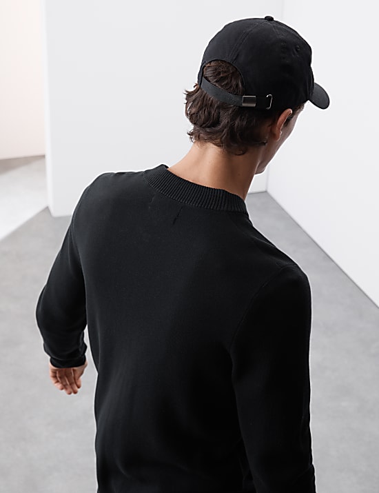 Cotton Rich Zip Up Knitted Bomber