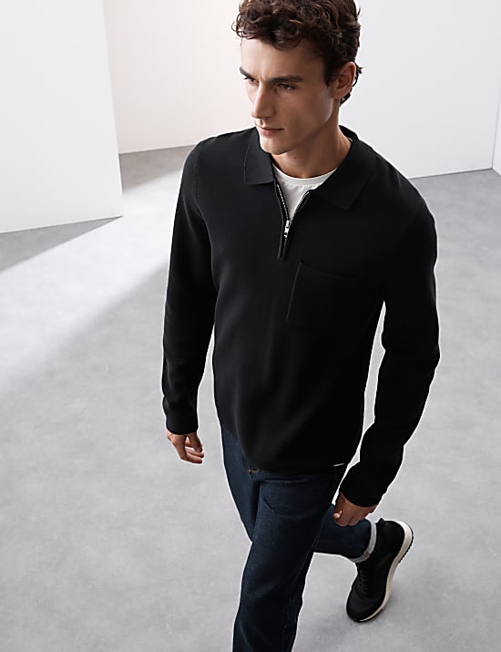 Cotton Rich Knitted Polo Shirt