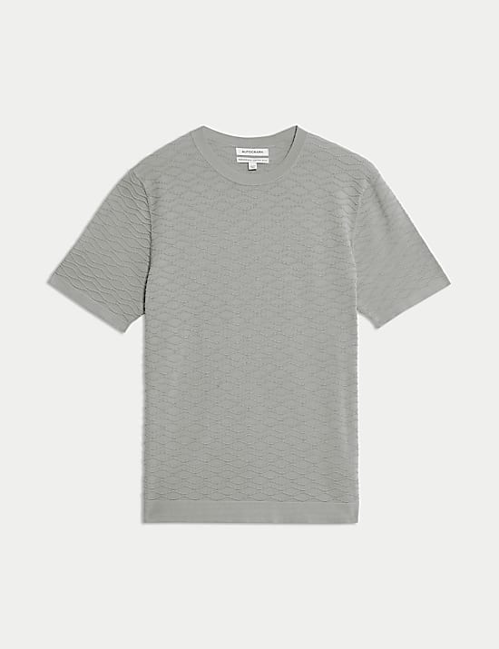 Cotton Rich Textured Knitted T-Shirt