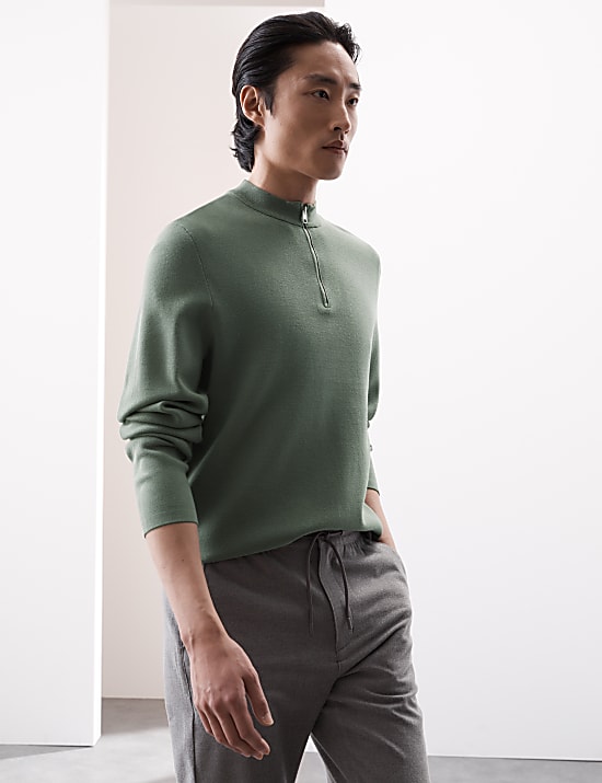 Half Zip Mock Neck Jumper