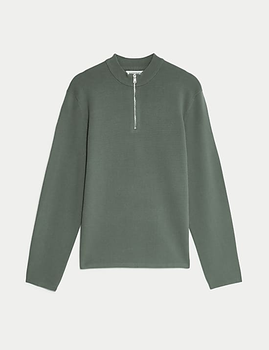 Half Zip Mock Neck Jumper