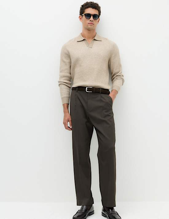Air Yarn Plaited Open Neck Jumper