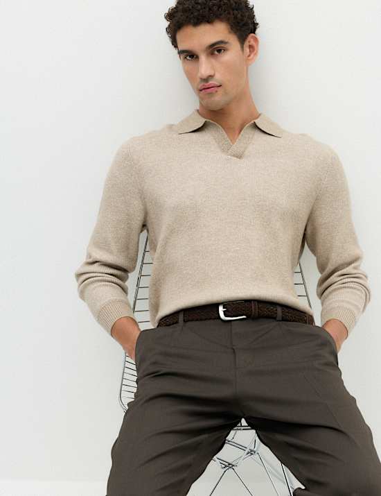 Air Yarn Plaited Open Neck Jumper