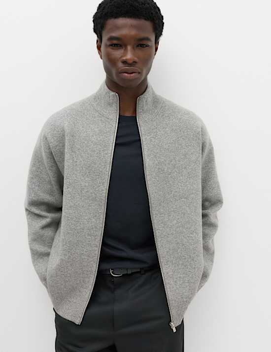 Relaxed Fit Zip Through Funnel Neck Jacket