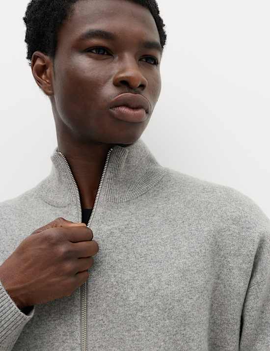 Relaxed Fit Zip Through Funnel Neck Jacket