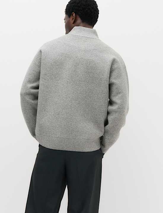 Relaxed Fit Zip Through Funnel Neck Jacket