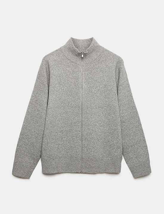 Relaxed Fit Zip Through Funnel Neck Jacket