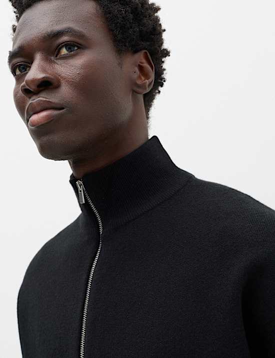 Relaxed Fit Zip Through Funnel Neck Jacket