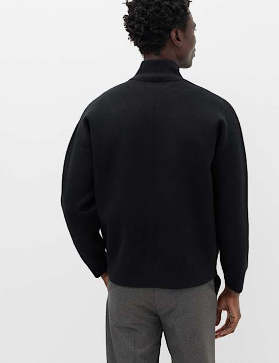 Relaxed Fit Zip Through Funnel Neck Jacket