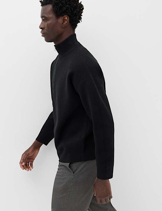 Relaxed Fit Zip Through Funnel Neck Jacket