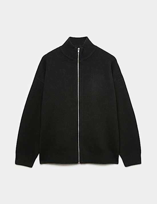Relaxed Fit Zip Through Funnel Neck Jacket