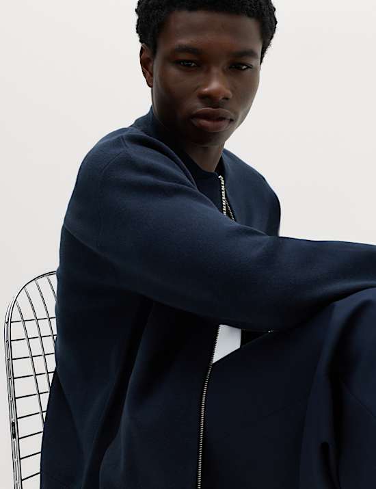 Air Yarn Knitted Bomber Jacket