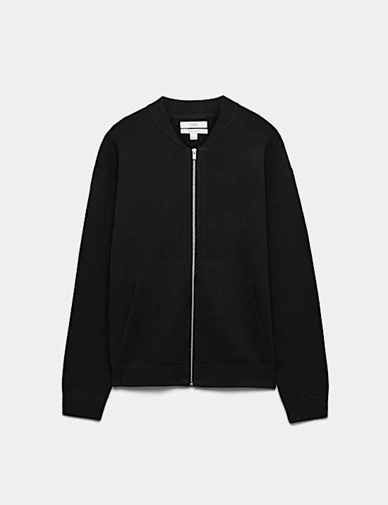 Air Yarn Knitted Bomber Jacket